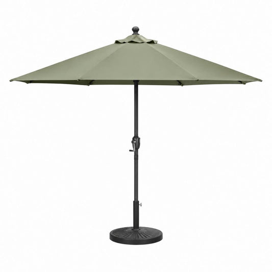 Parasol de jardin rond vert en polyester avec mât en acier 300 cm